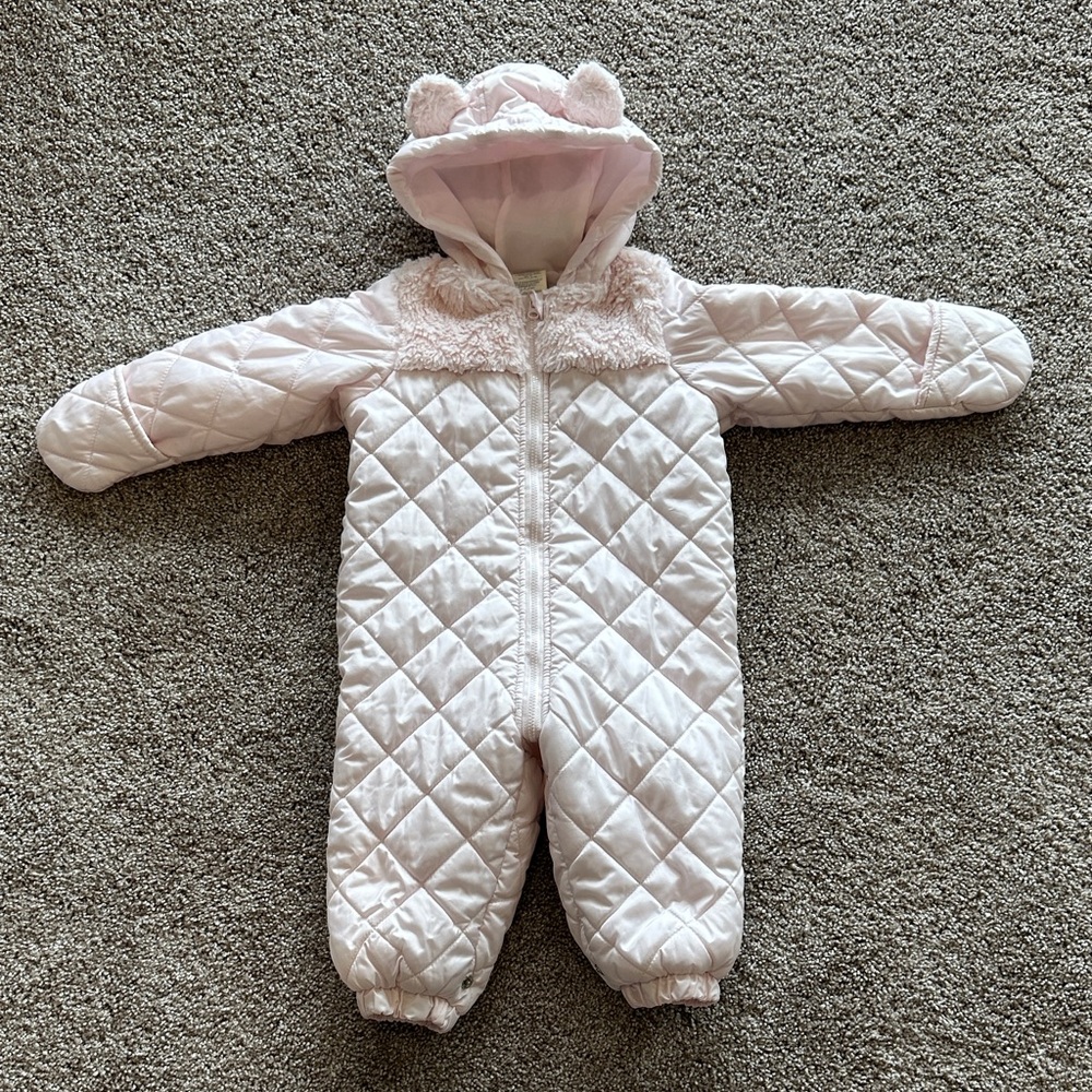 First Impressions Pink Quilted Footie